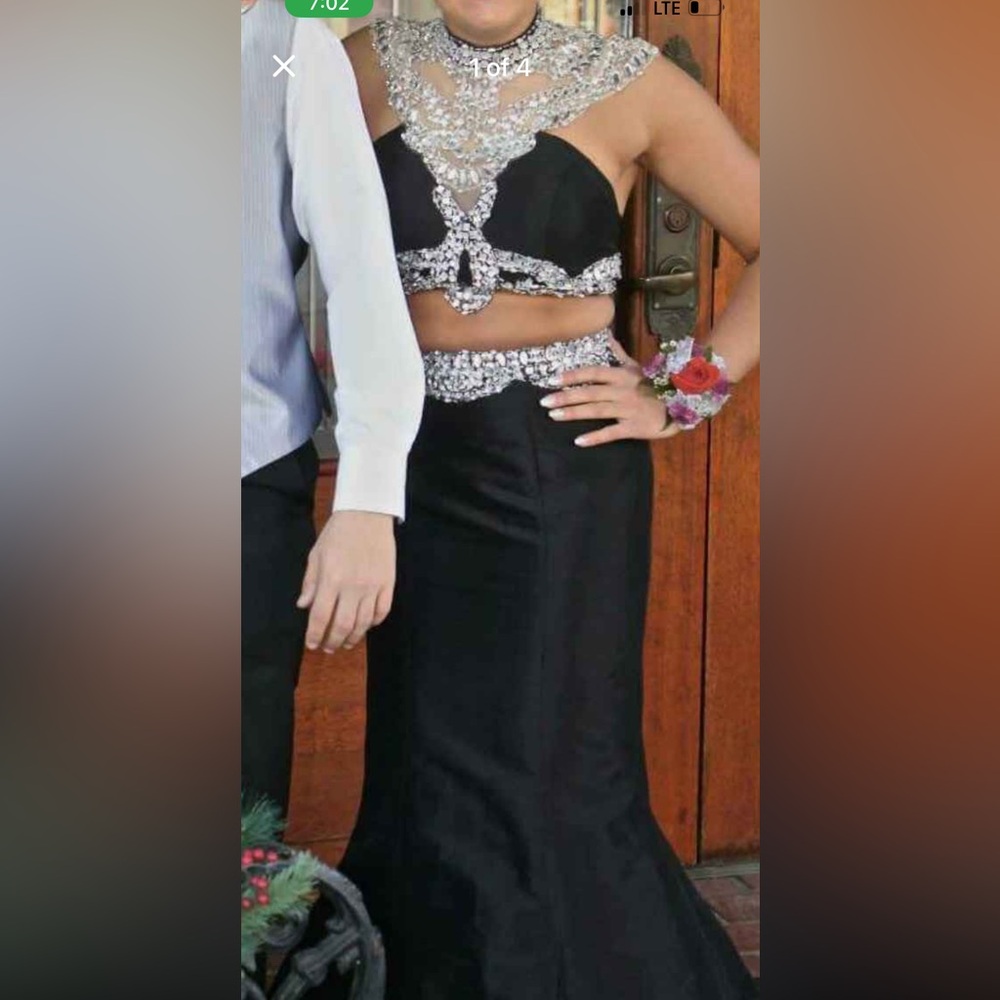 Elegant Black and Silver Women's Dress